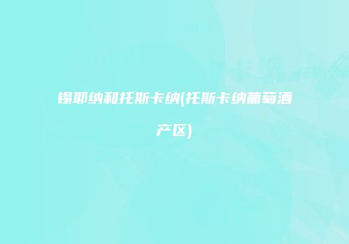 锡耶纳和托斯卡纳(托斯卡纳葡萄酒产区)
