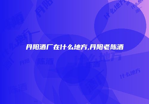 丹阳酒厂在什么地方,丹阳老陈酒