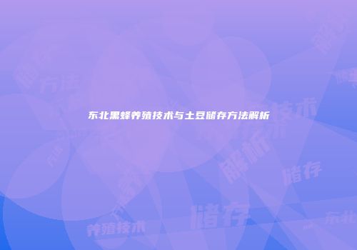 东北黑蜂养殖技术与土豆储存方法解析