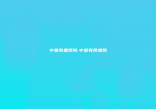 中国有黑啤吗,中国有啤酒吗