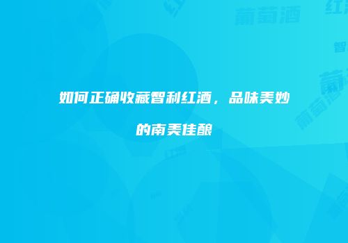 如何正确收藏智利红酒，品味美妙的南美佳酿