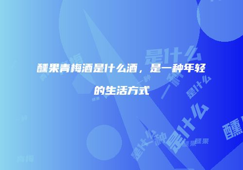 醺果青梅酒是什么酒，是一种年轻的生活方式