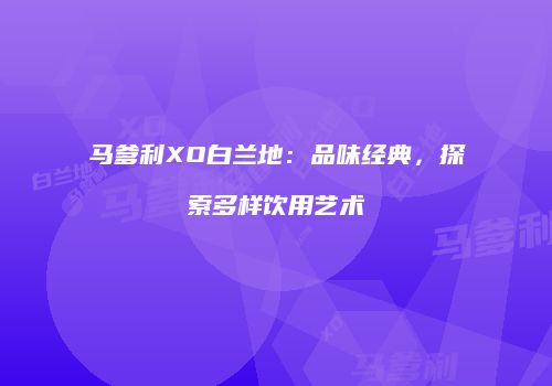 马爹利XO白兰地：品味经典，探索多样饮用艺术