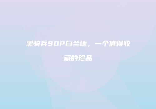 黑骑兵SOP白兰地，一个值得收藏的珍品