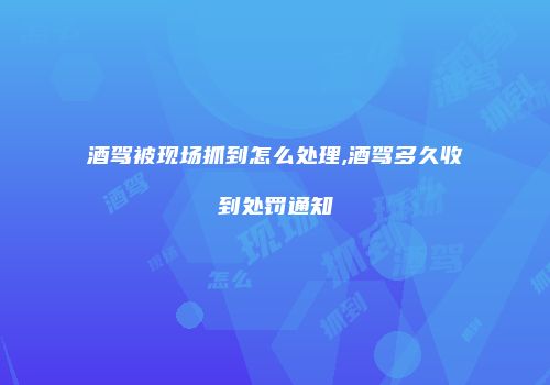酒驾被现场抓到怎么处理,酒驾多久收到处罚通知
