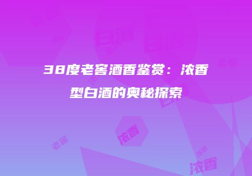 38度老窖酒香鉴赏：浓香型白酒的奥秘探索