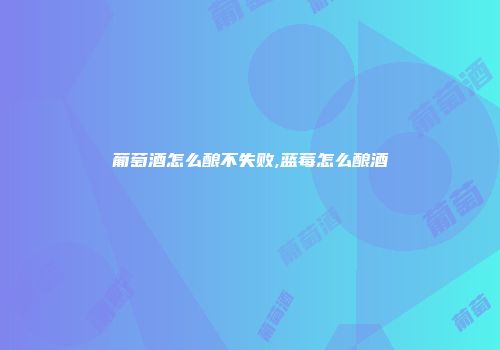 葡萄酒怎么酿不失败,蓝莓怎么酿酒