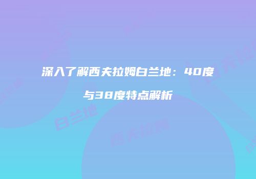 深入了解西夫拉姆白兰地：40度与38度特点解析