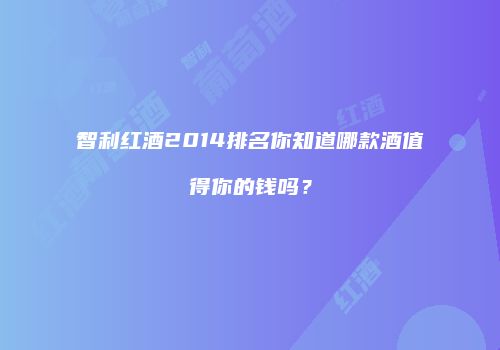 智利红酒2014排名你知道哪款酒值得你的钱吗？
