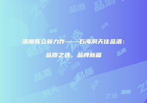 酒魔陈立新力作——石海洞天佳品酒：品质之选，品牌新篇