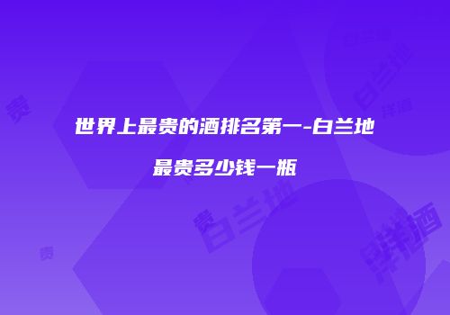 世界上最贵的酒排名第一-白兰地最贵多少钱一瓶