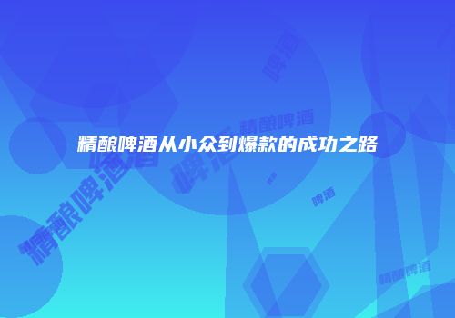 精酿啤酒从小众到爆款的成功之路