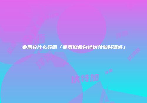 金酒兑什么好喝「俄罗斯金白桦伏特加好喝吗」