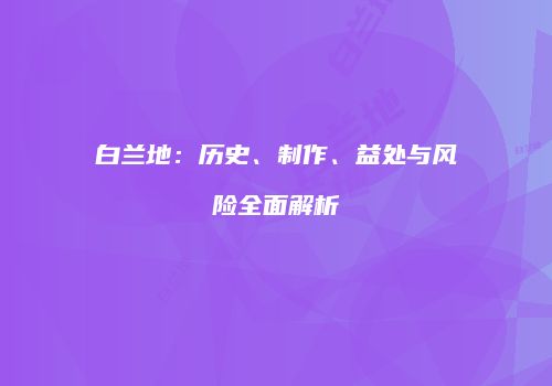 白兰地：历史、制作、益处与风险全面解析