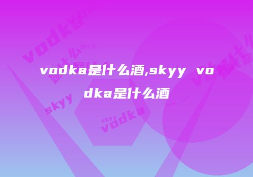 vodka是什么酒,skyy vodka是什么酒