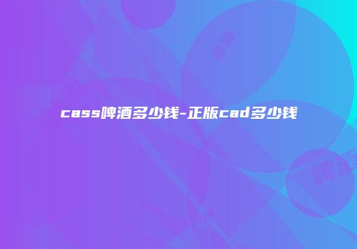 cass啤酒多少钱-正版cad多少钱