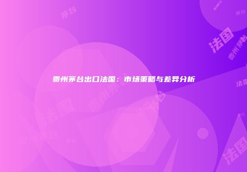 贵州茅台出口法国：市场策略与差异分析