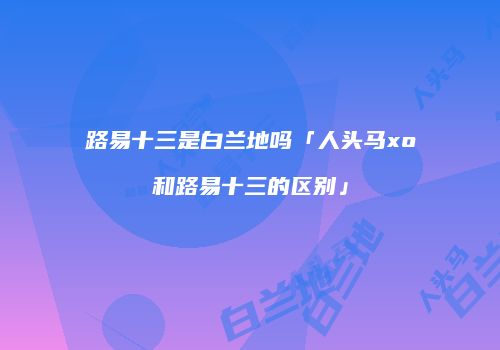 路易十三是白兰地吗「人头马xo和路易十三的区别」