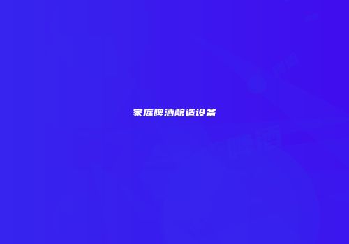 家庭啤酒酿造设备
