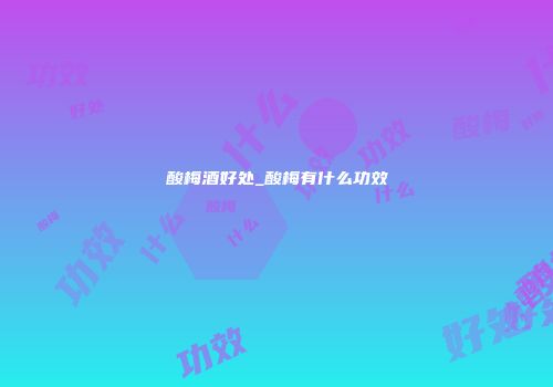酸梅酒好处_酸梅有什么功效