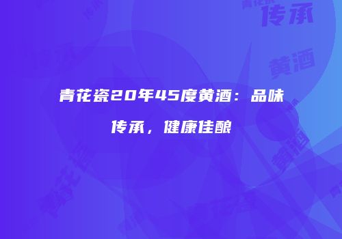 青花瓷20年45度黄酒：品味传承，健康佳酿