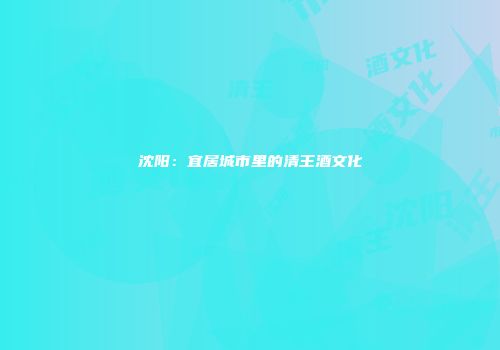 沈阳：宜居城市里的清王酒文化