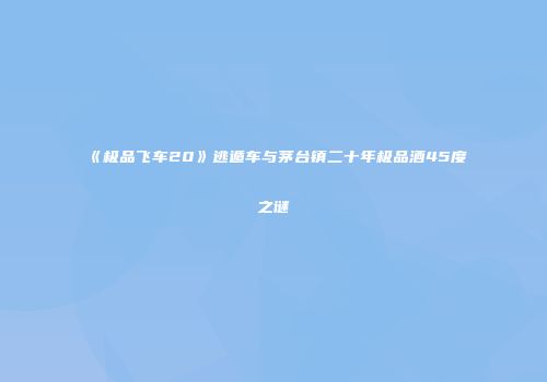 《极品飞车20》逃遁车与茅台镇二十年极品酒45度之谜