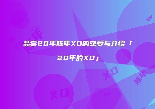 品尝20年陈年XO的感受与介绍「20年的XO」