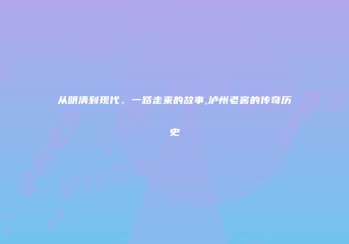 从明清到现代，一路走来的故事,泸州老窖的传奇历史