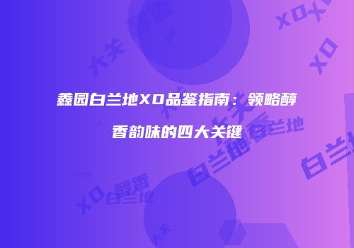 鑫园白兰地XO品鉴指南：领略醇香韵味的四大关键