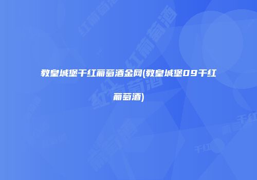 教皇城堡干红葡萄酒金网(教皇城堡09干红葡萄酒)
