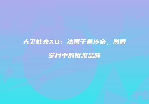 大卫杜夫XO：法国干邑传奇，醇香岁月中的优雅品味