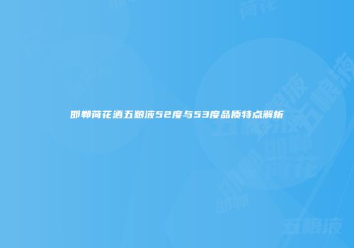 邯郸荷花酒五粮液52度与53度品质特点解析