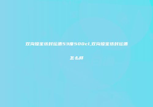 双沟珍宝坊封坛酒53度500cl,双沟珍宝坊封坛酒怎么样