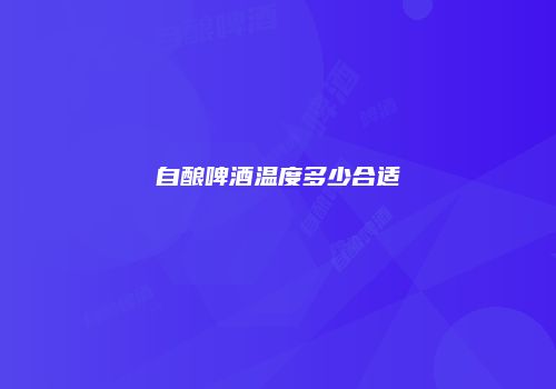 自酿啤酒温度多少合适
