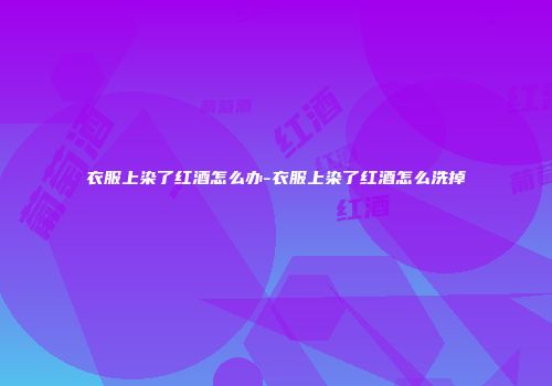 衣服上染了红酒怎么办-衣服上染了红酒怎么洗掉