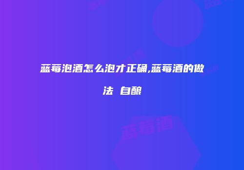 蓝莓泡酒怎么泡才正确,蓝莓酒的做法 自酿