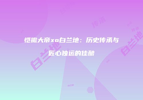 恺撒大帝xo白兰地：历史传承与匠心独运的佳酿
