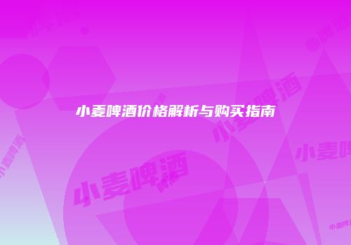 小麦啤酒价格解析与购买指南