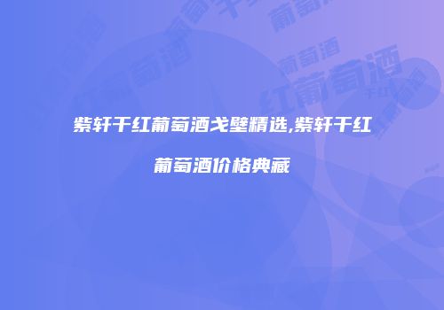 紫轩干红葡萄酒戈壁精选,紫轩干红葡萄酒价格典藏