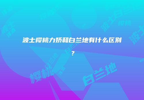 波士樱桃力娇和白兰地有什么区别？