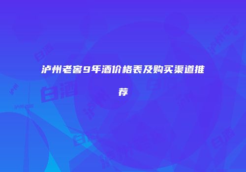 泸州老窖9年酒价格表及购买渠道推荐