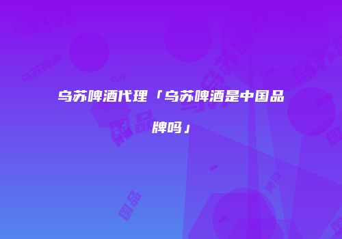乌苏啤酒代理「乌苏啤酒是中国品牌吗」