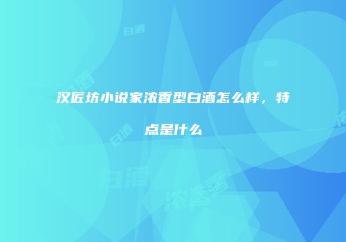 汉匠坊小说家浓香型白酒怎么样，特点是什么