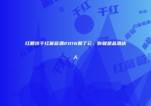 红磨坊干红葡萄酒2016喝了它，你就是品酒达人