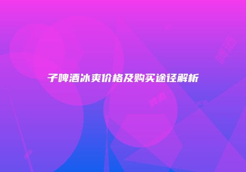 子啤酒冰爽价格及购买途径解析
