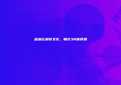 品味比利时文化，畅饮38度啤酒