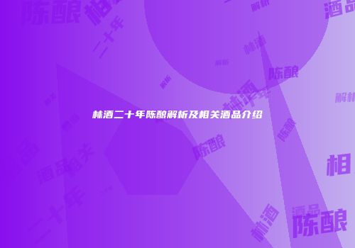 林酒二十年陈酿解析及相关酒品介绍