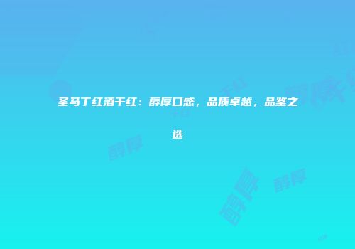 圣马丁红酒干红：醇厚口感，品质卓越，品鉴之选