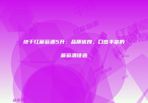 地干红葡萄酒5升：品质优良，口感丰富的葡萄酒佳选